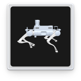 數字孿生UI展示：機器狗行走姿態3D模型與實時數據同步